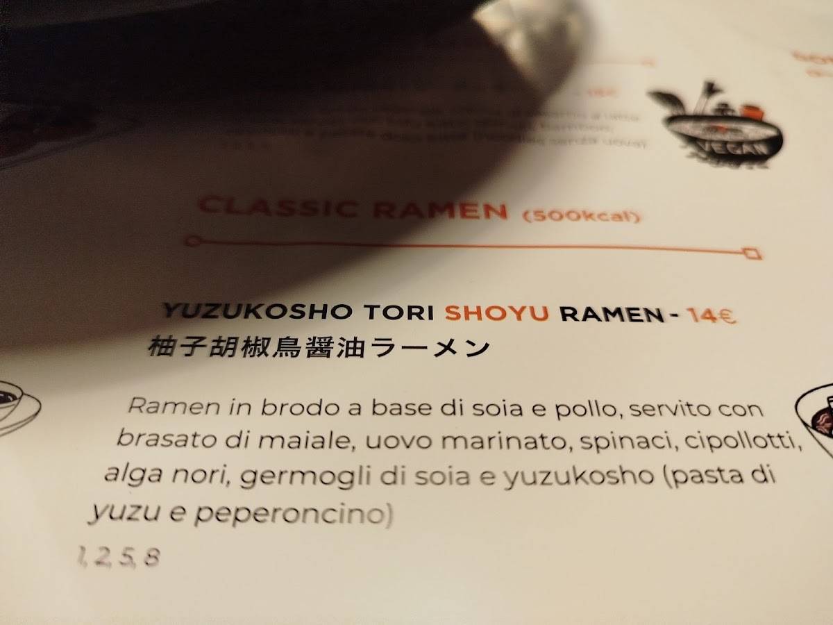 Menu di TENOHA RAMEN CLUB 