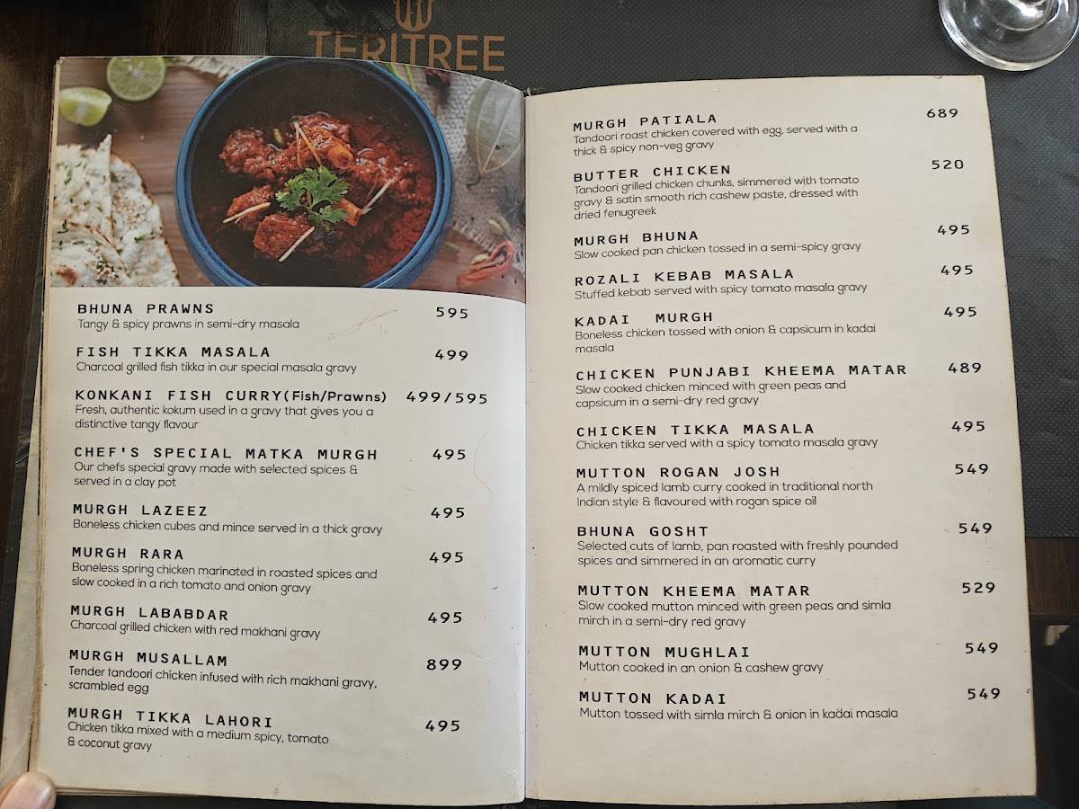 TERITREE Restaurant menu