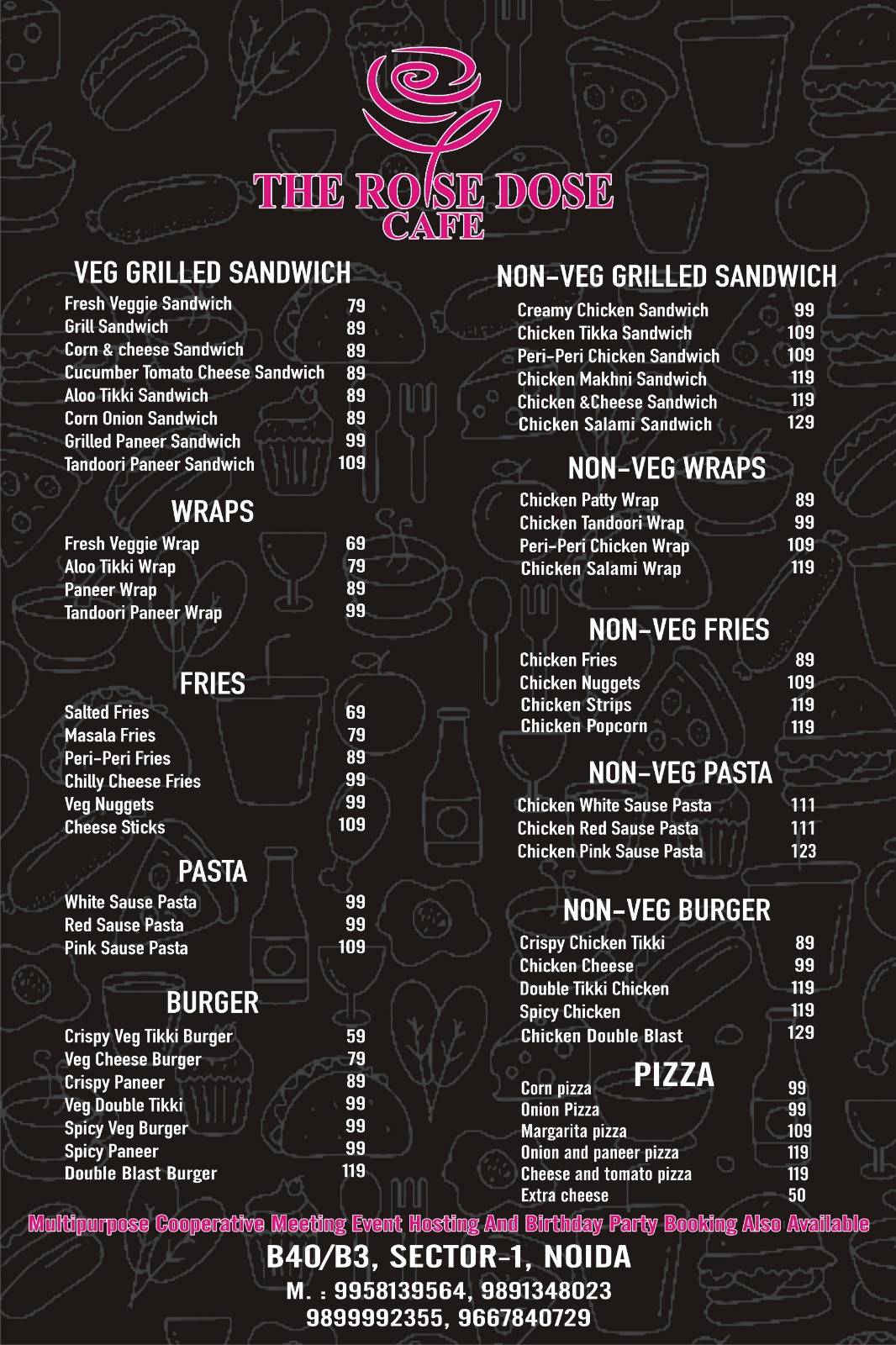 Menu at THE ROSE DOSE CAFE, Noida