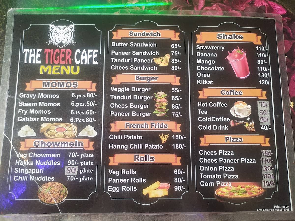THE TIGER CAFE AND RESTTO menu