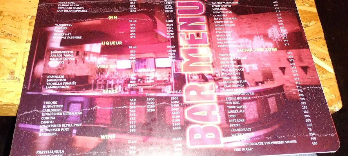 THE VIBE VARANASI menu