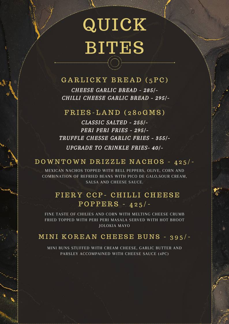 THE VIBE-X RESTRO, CAFE & BANQUETS menu
