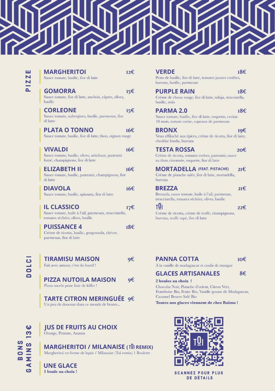 Menu de TOI
