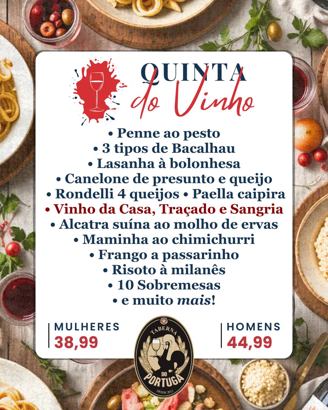 Taberna Do Portuga cardápio
