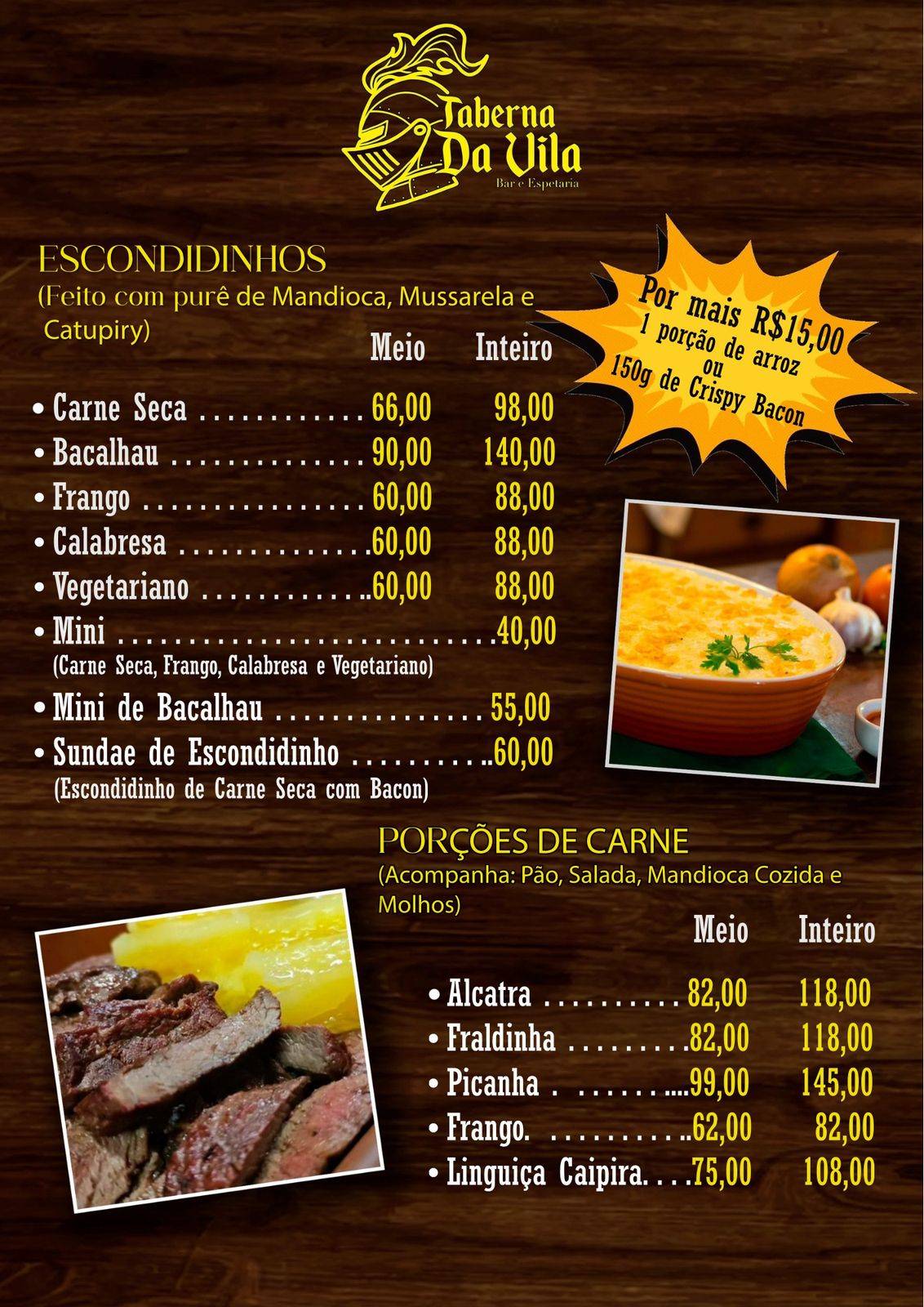 Taberna da Vila cardápio