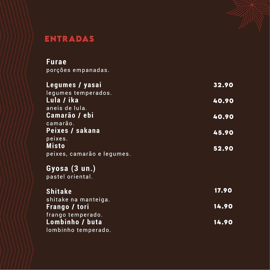 Taizen Cozinha Oriental cardápio