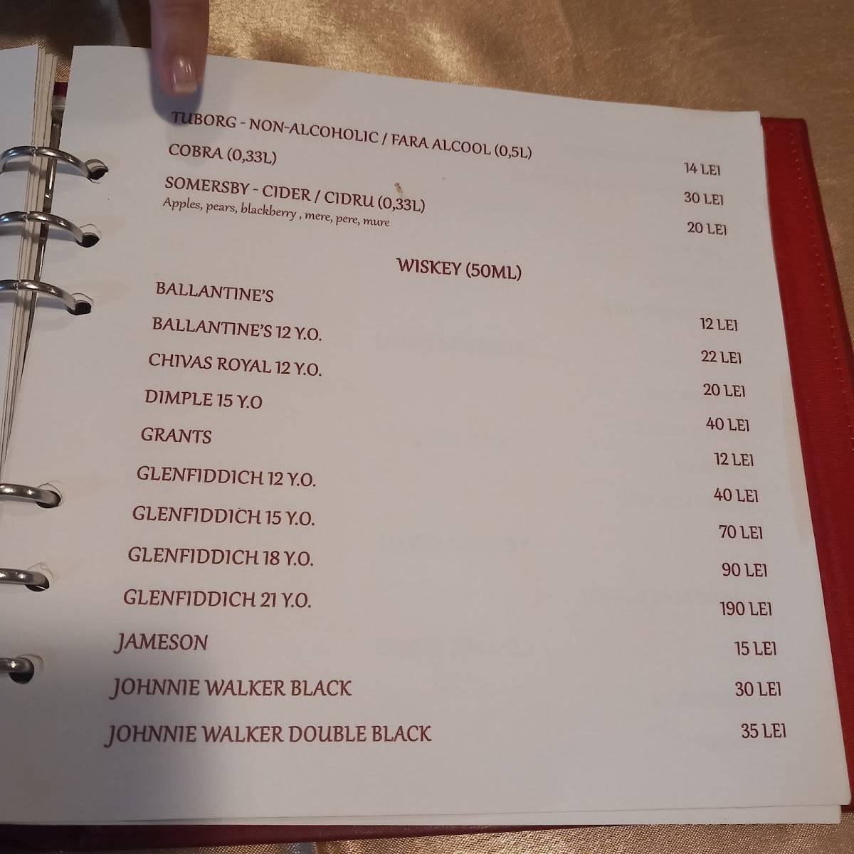 Menu de Taj Indian Cuisine
