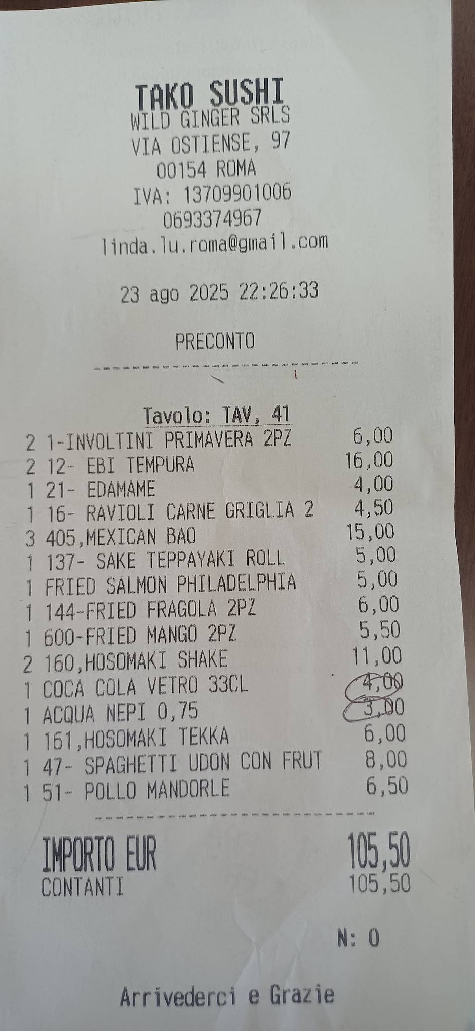 Menu di Tako Sushi Ostiense 