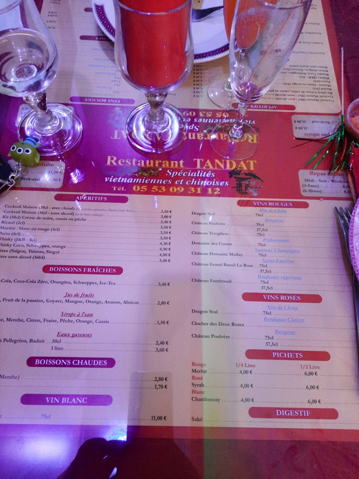 Menu de Tan Dat