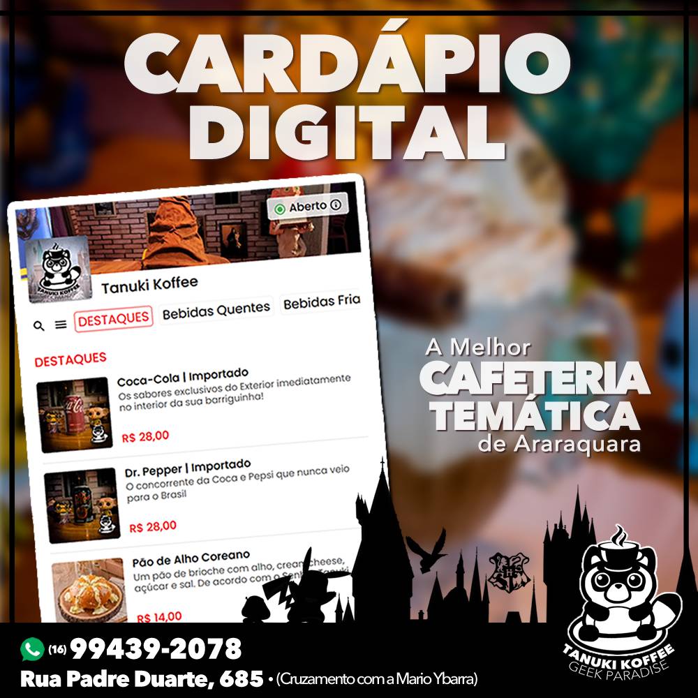 Tanuki Koffee - Cafeteria Temática cardápio