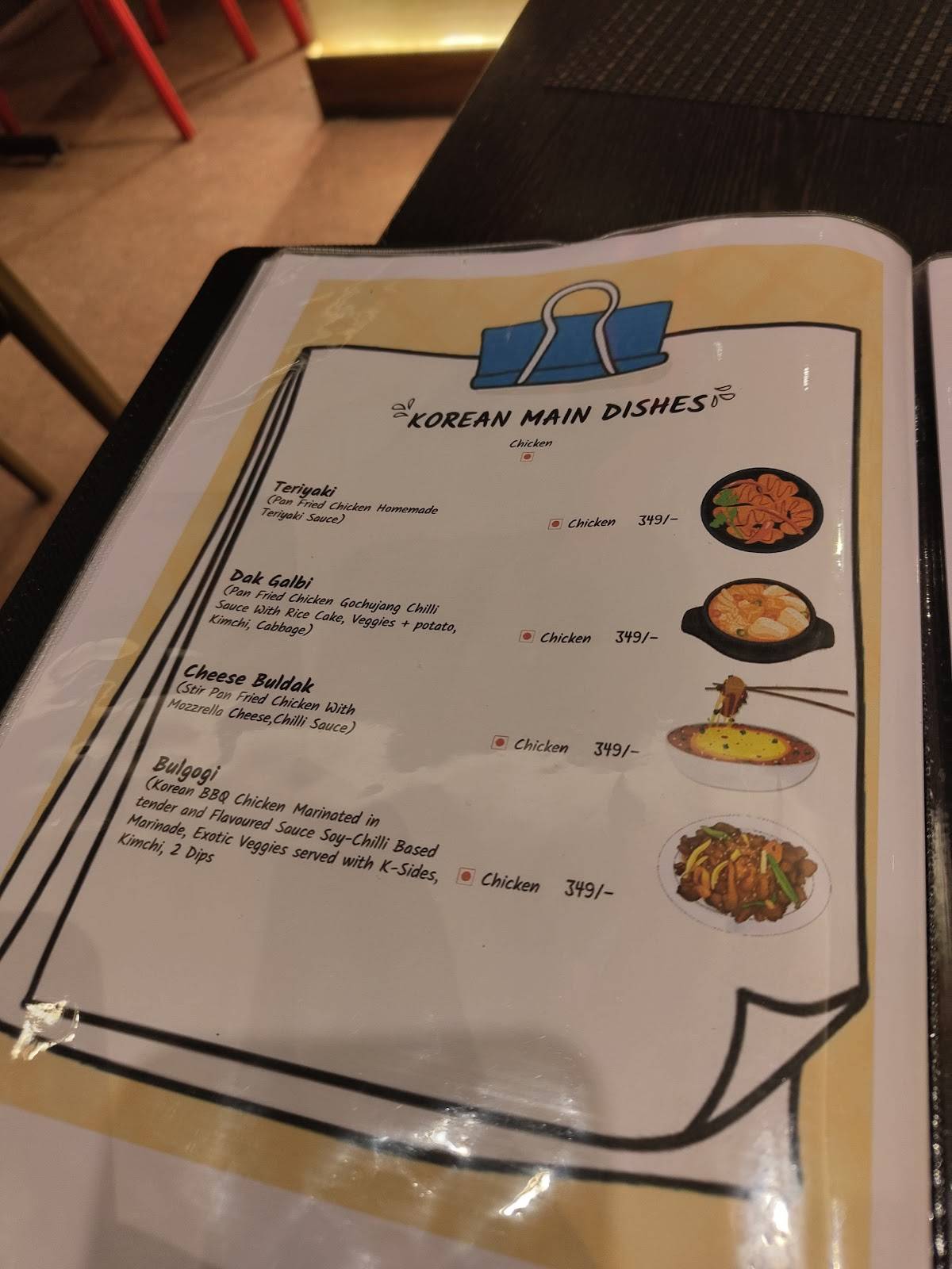 TaoBao Indo-Korean Cafe menu