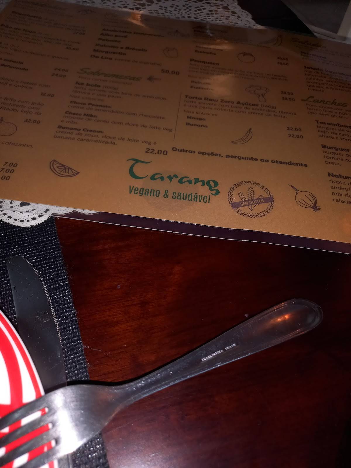 TARANG - Restaurante 100% SEM GLUTEN! cardápio
