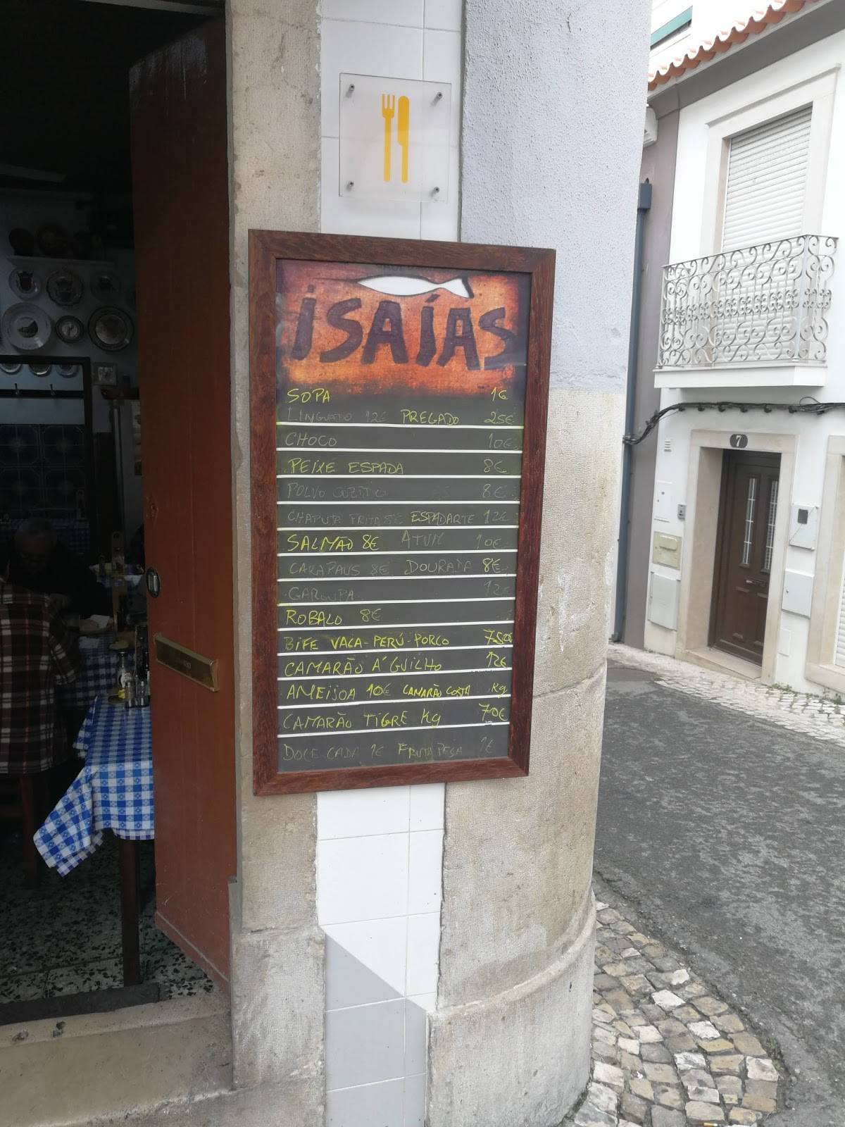 Menu Em Tasca Do Isa as Restaurante Sesimbra