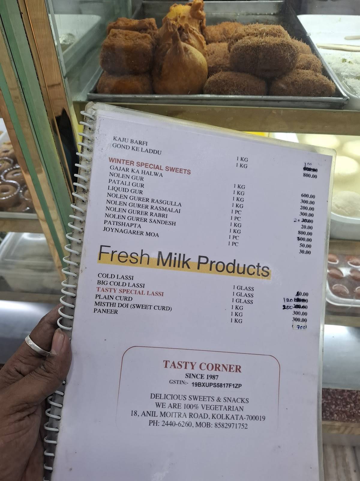 Tasty Corner menu