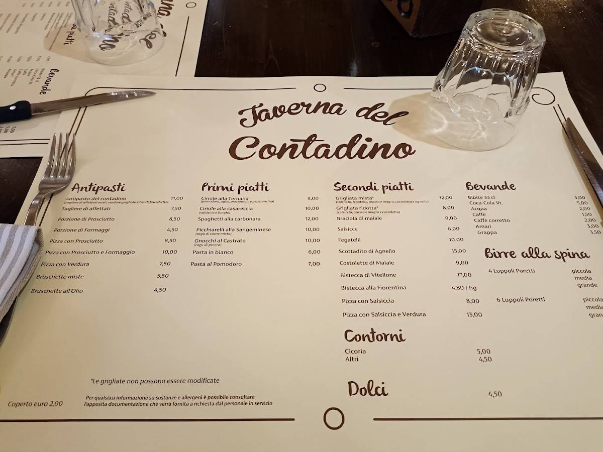 Menu di Taverna del Contadino 3 