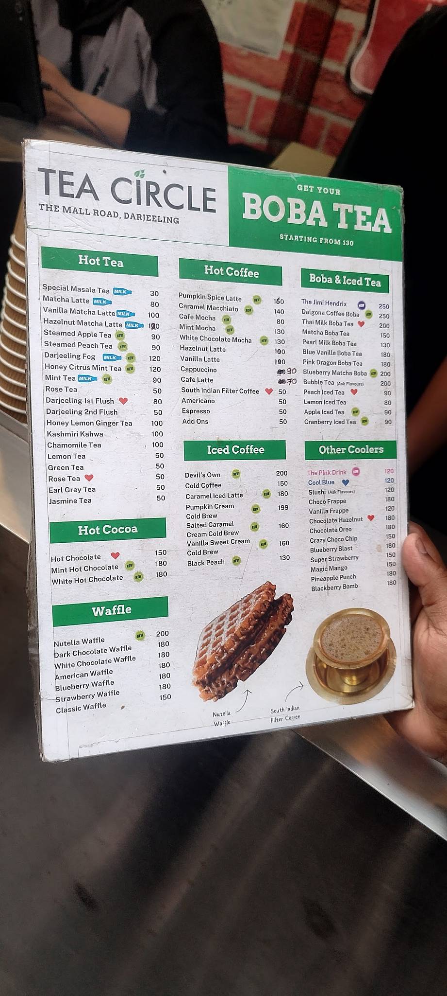 Tea Circle menu