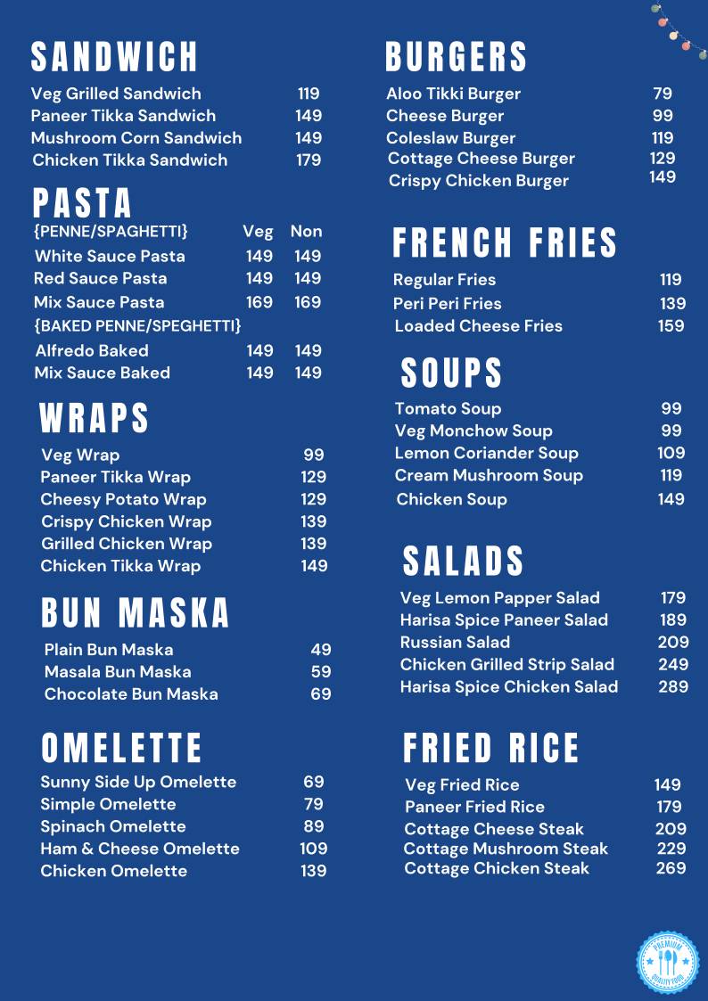 Tea Ely Café menu