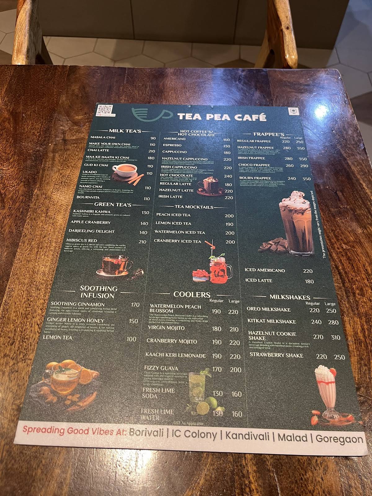 Tea Pea Café Best Cafe in Malad Goregaon menu