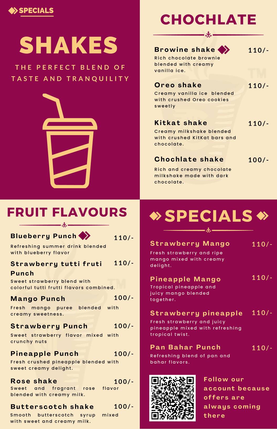 Tealand Cafe menu