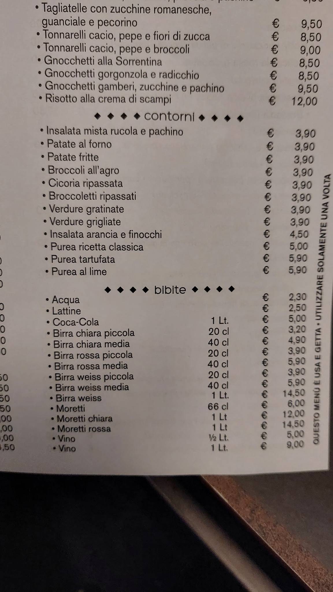 Menu di Terra 