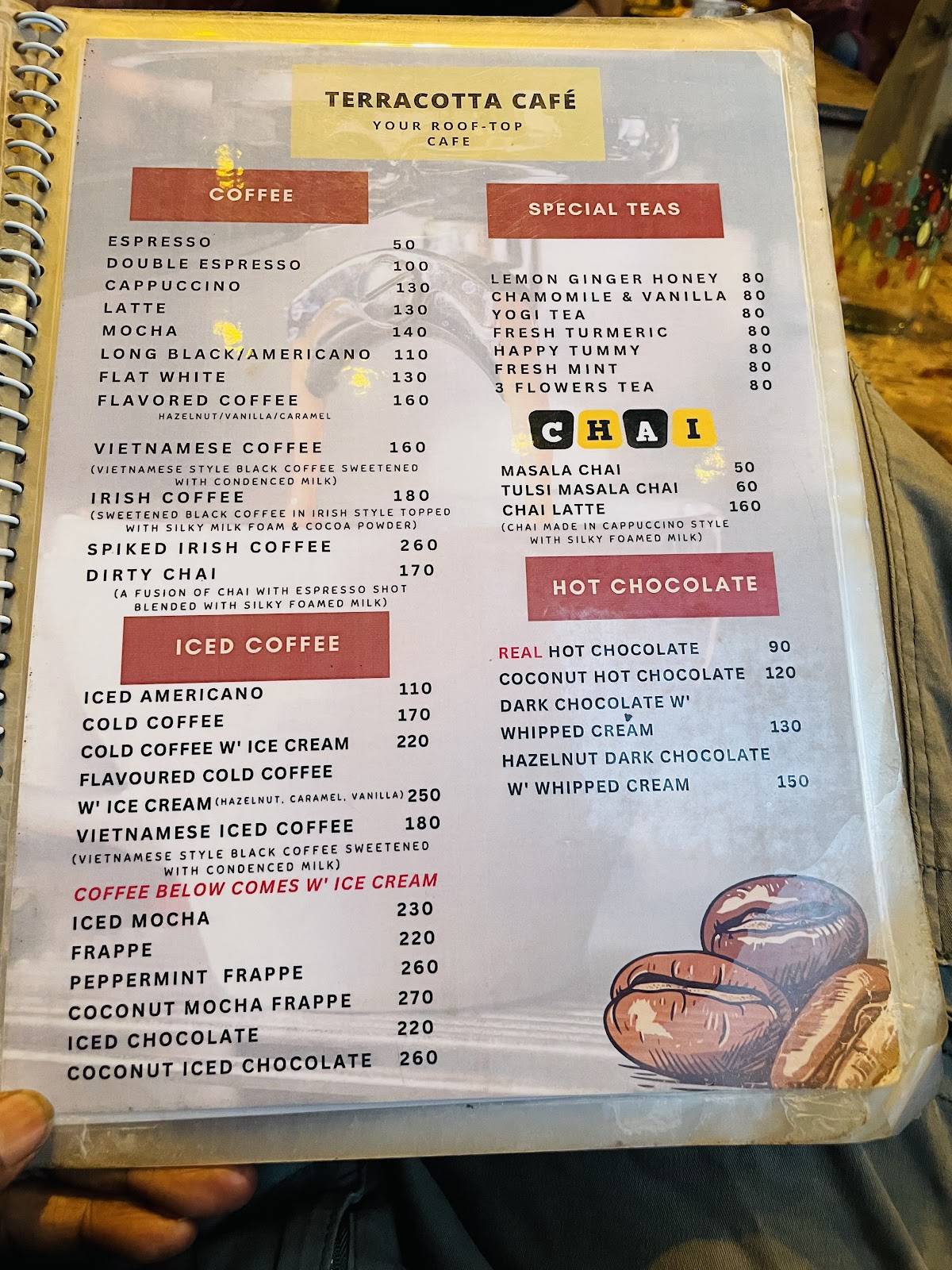 Terracotta Cafe menu