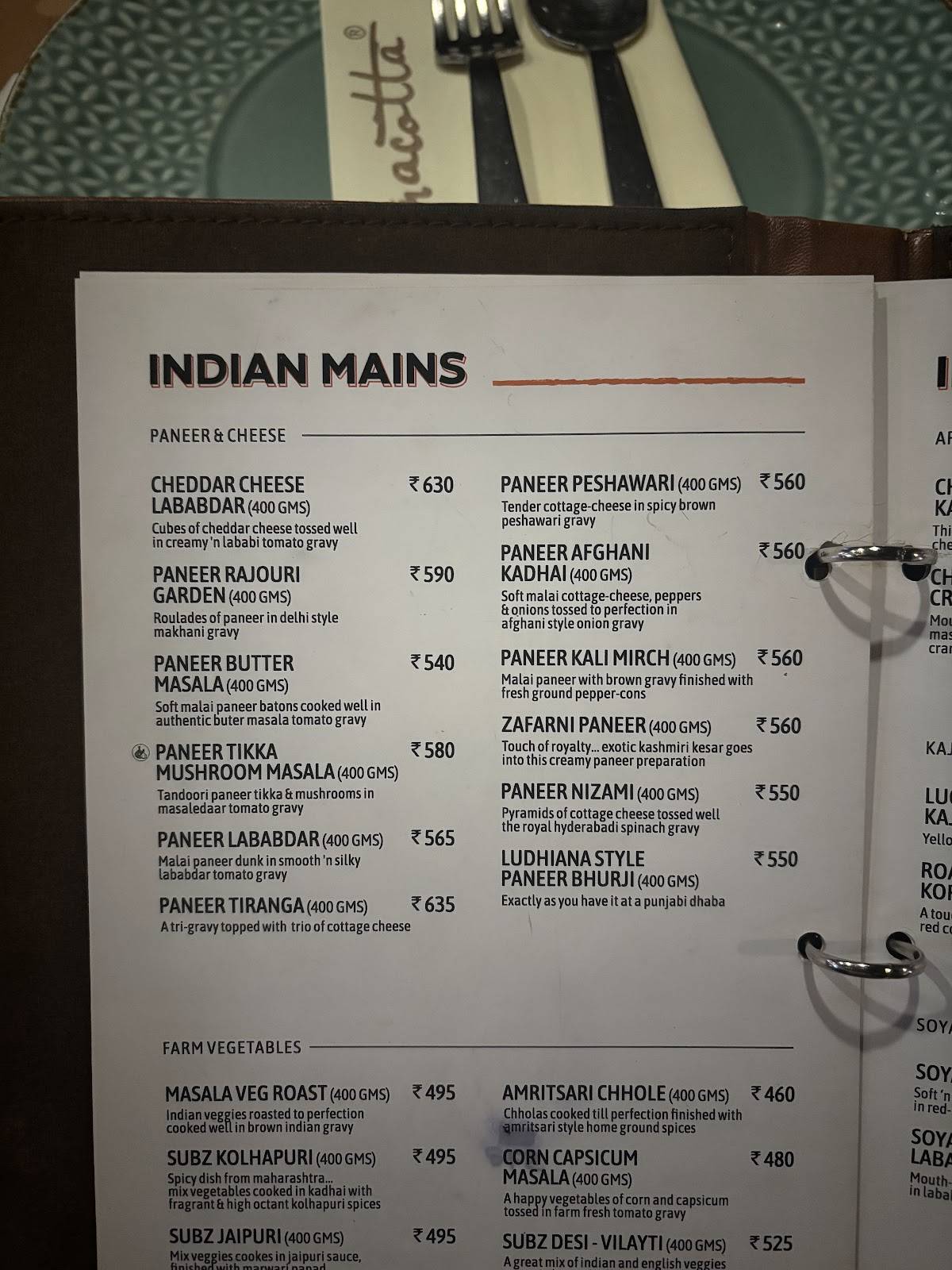 Terracotta Multicuisine Restaurant & Banquet menu