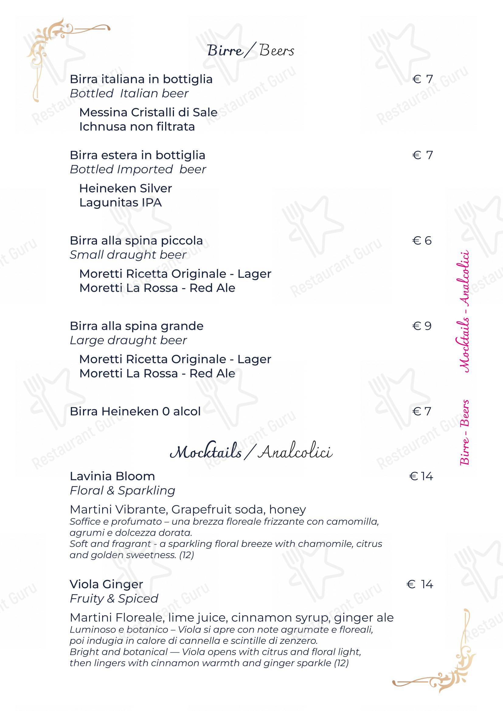 Menu bar per Terrazza Flavia ristorante