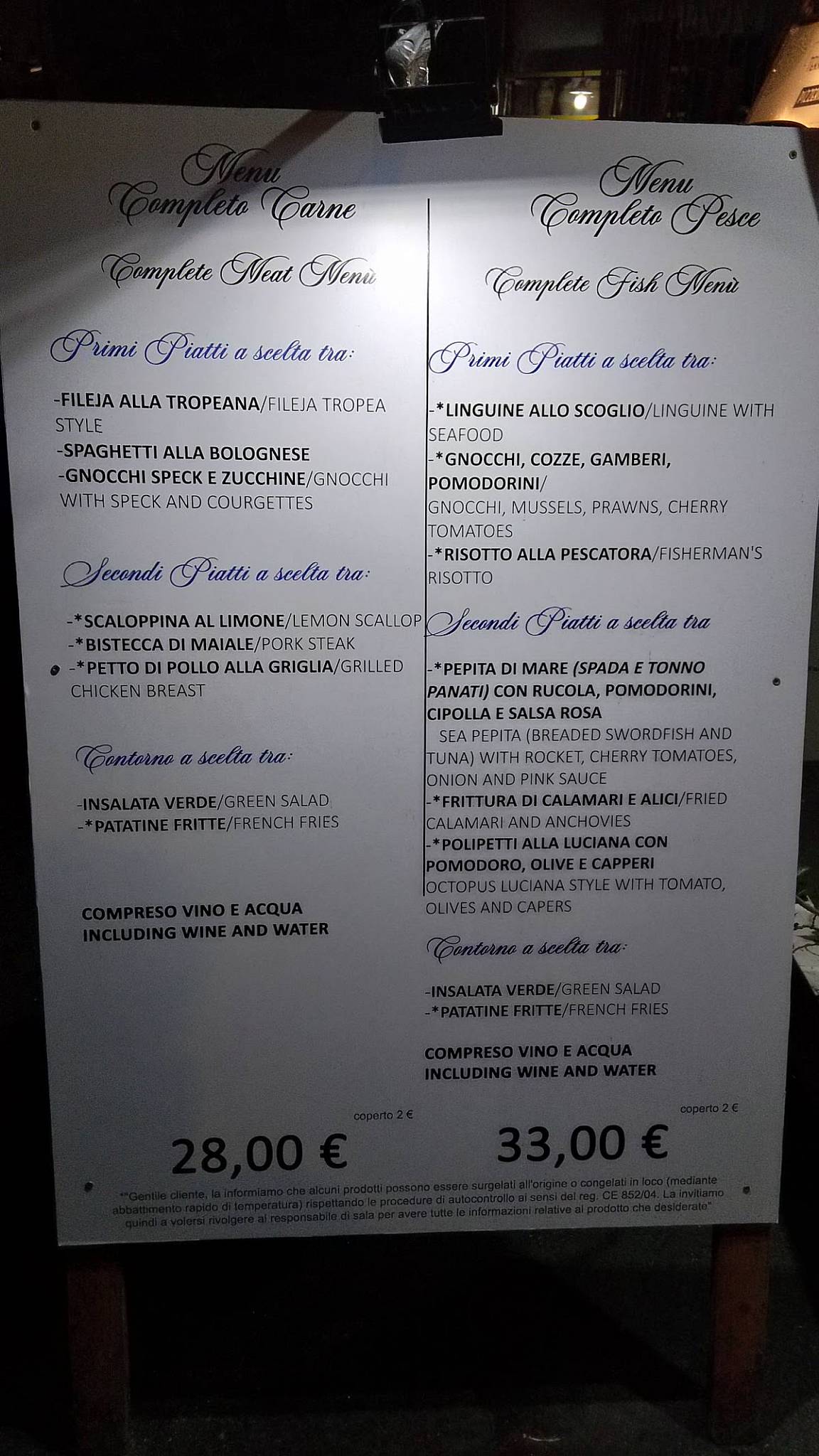 Menu di Terrazza48 