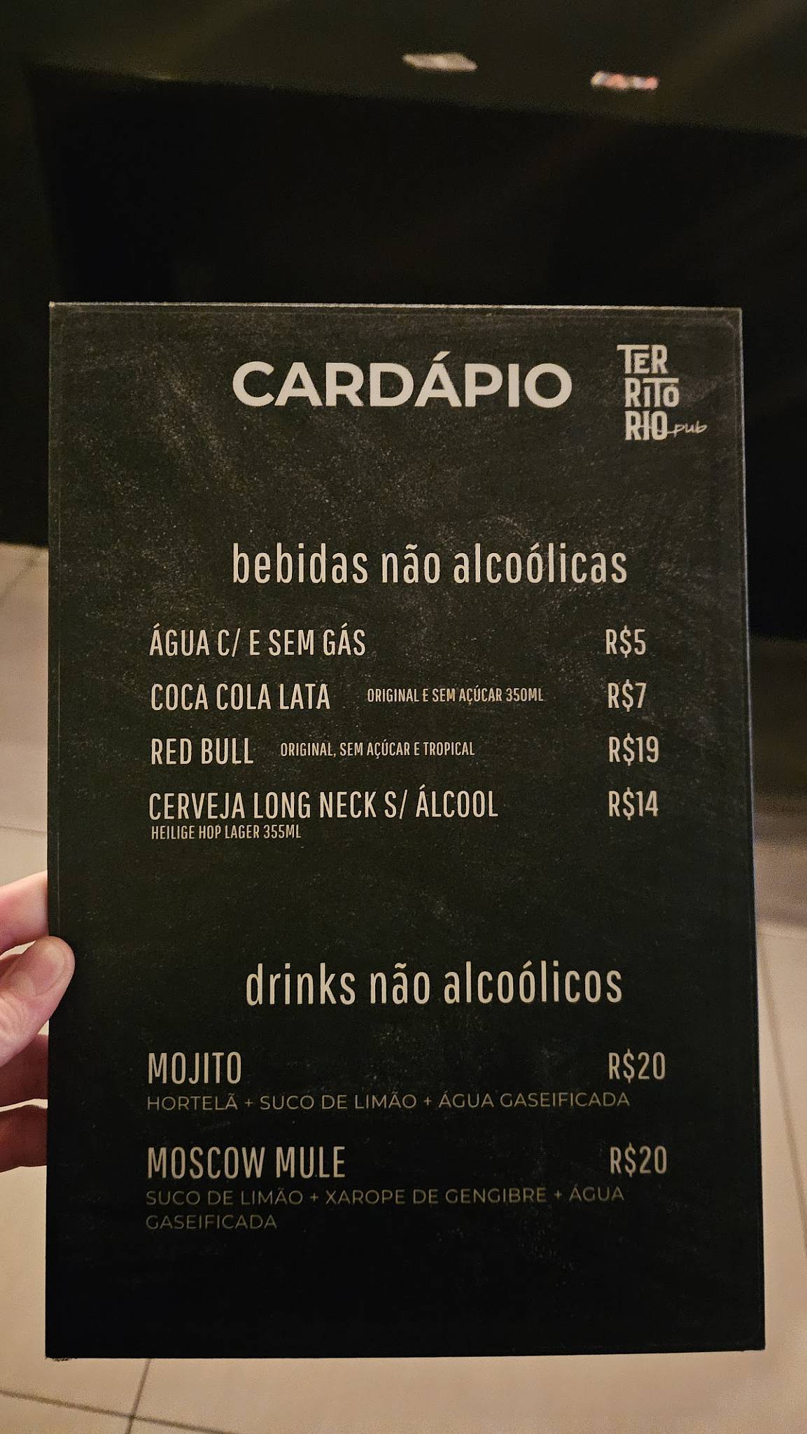 Território Pub cardápio