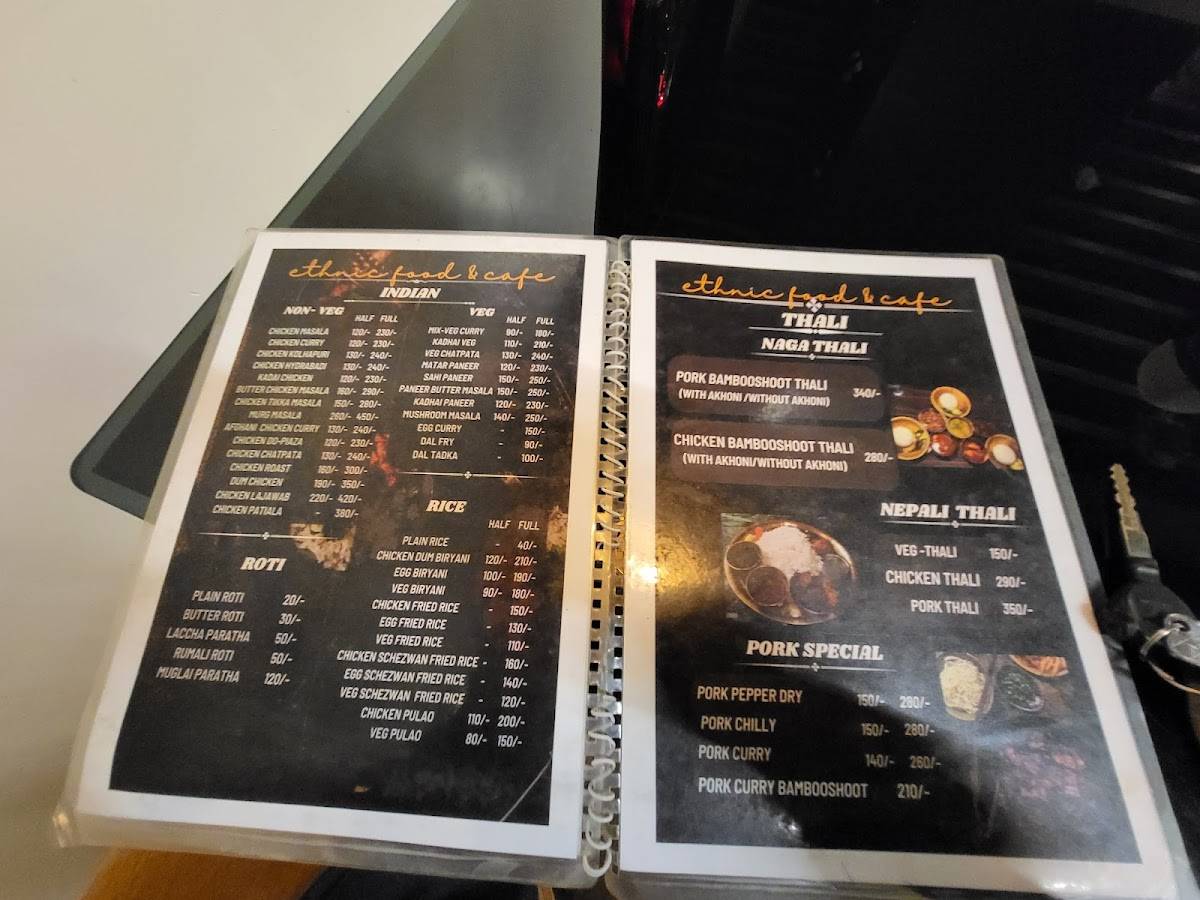 Ethnic Food & Cafe menu