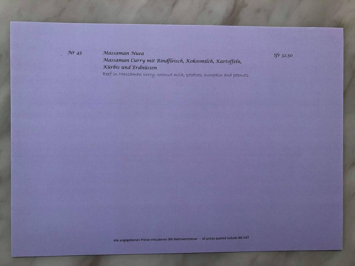 Menu di Thai Ambiente 