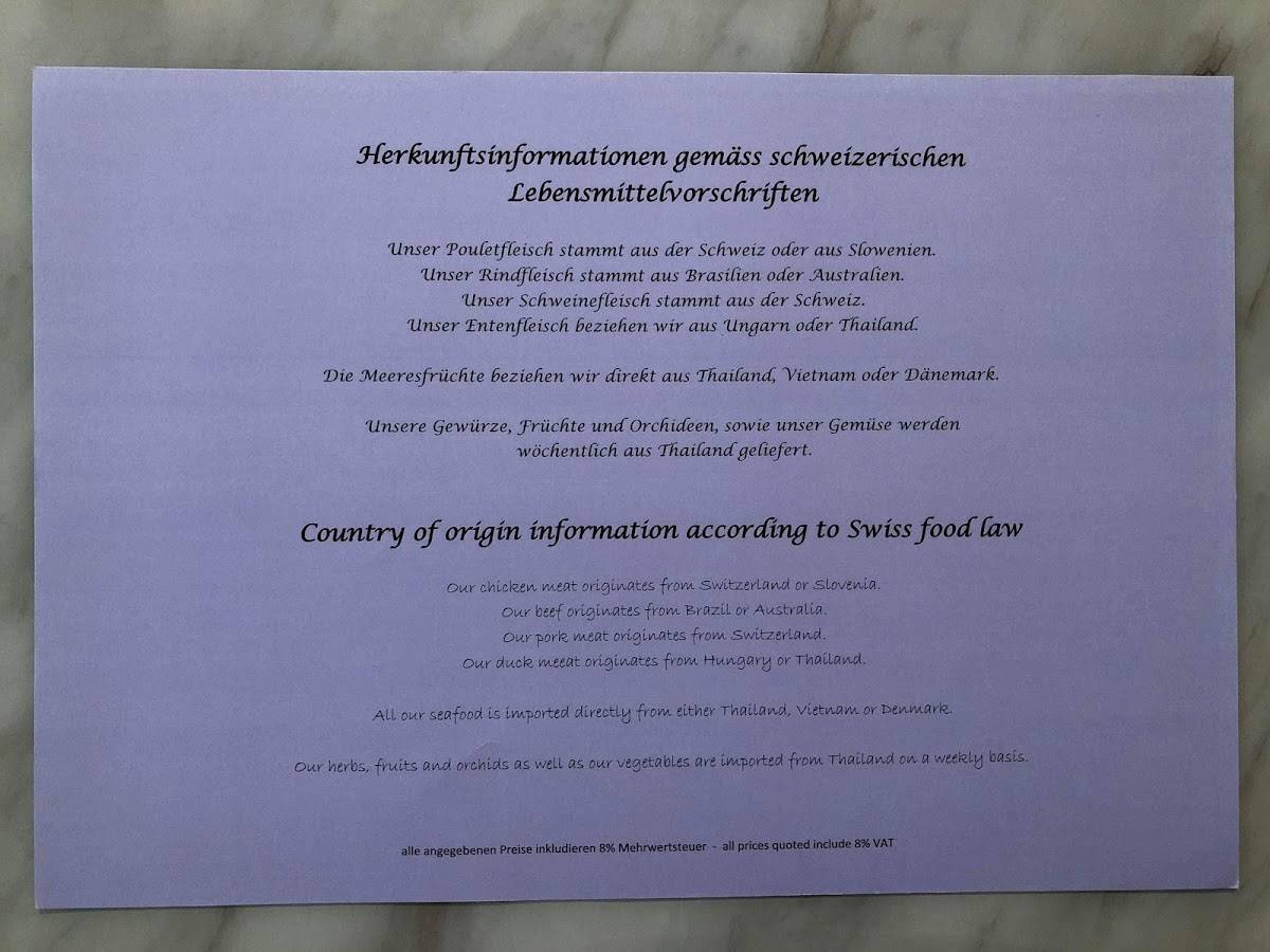 Menu di Thai Ambiente 