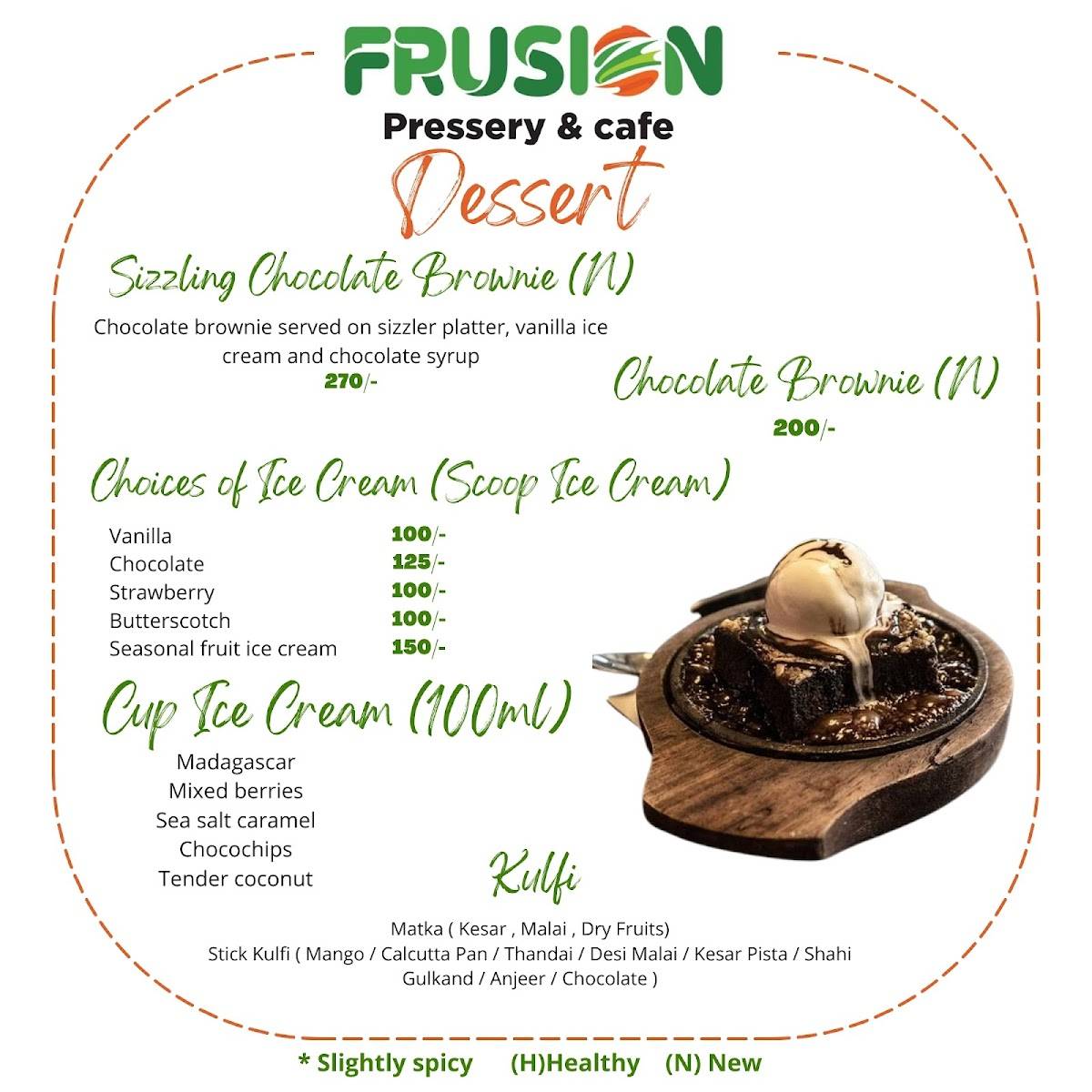 Frusion - Pressery & Cafe menu