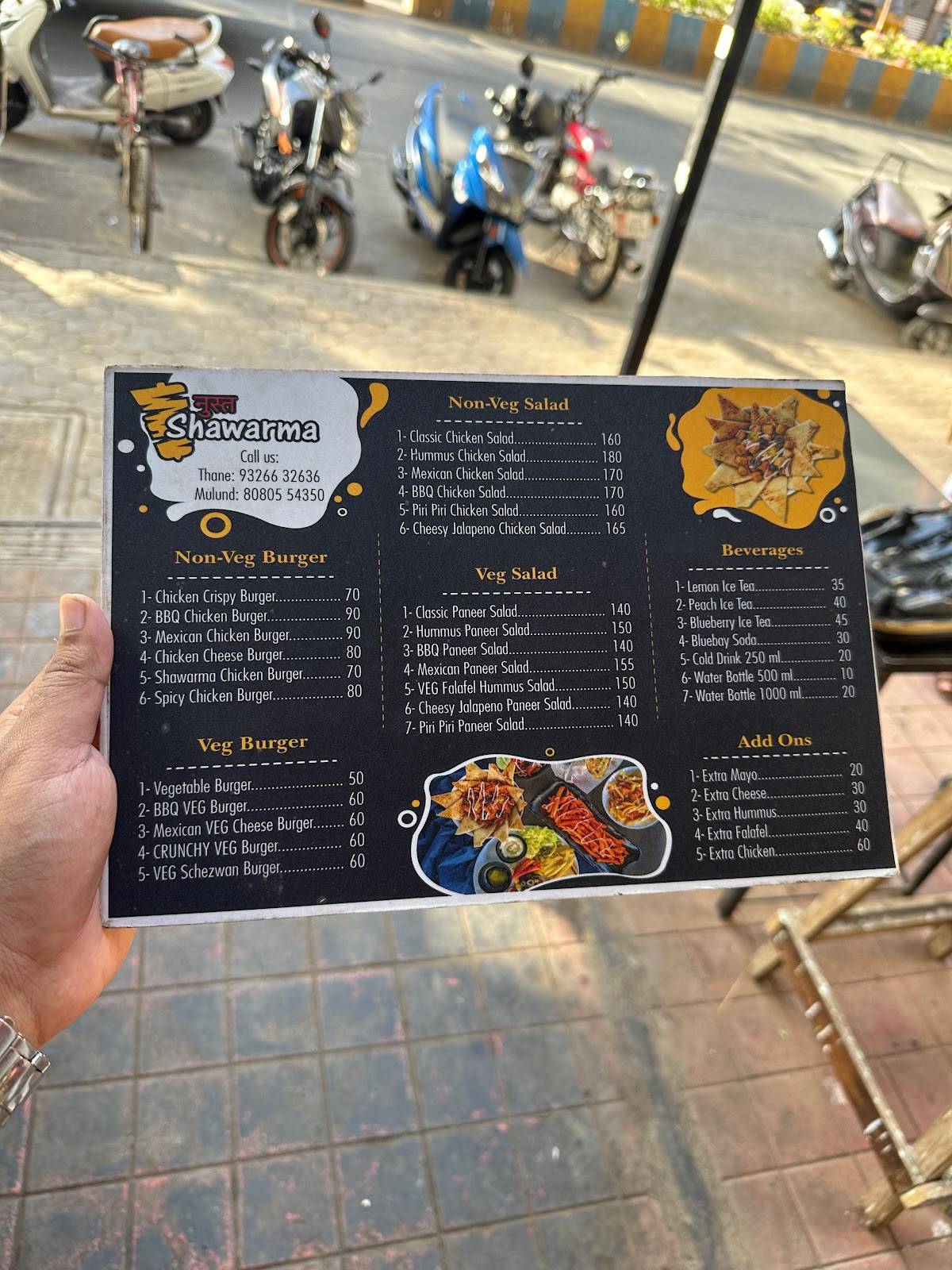 Nusta Shawarma menu