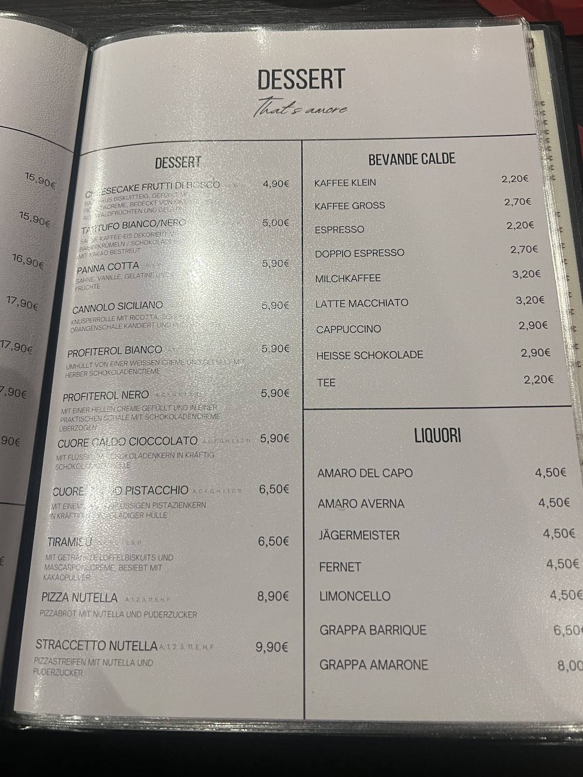 Menu de That's Amore - Rheinfelden (Baden)