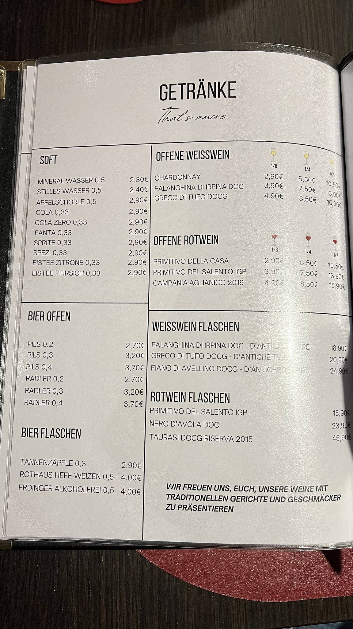 Menu de That's Amore - Rheinfelden (Baden)