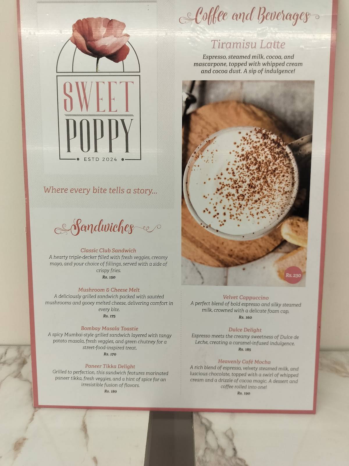 The Belgian Waffle Co menu