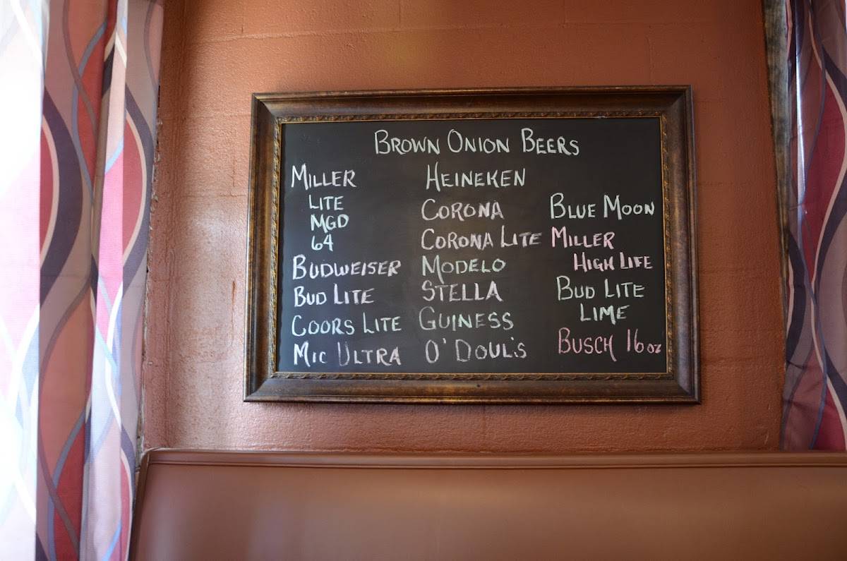 Menu at The Brown Onion pub & bar, Steger
