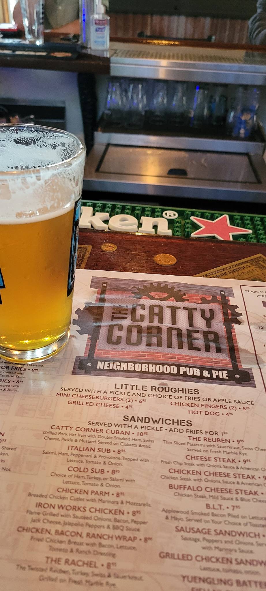 Menu at The Catty Corner Neighborhood Pub and Pie, Catasauqua