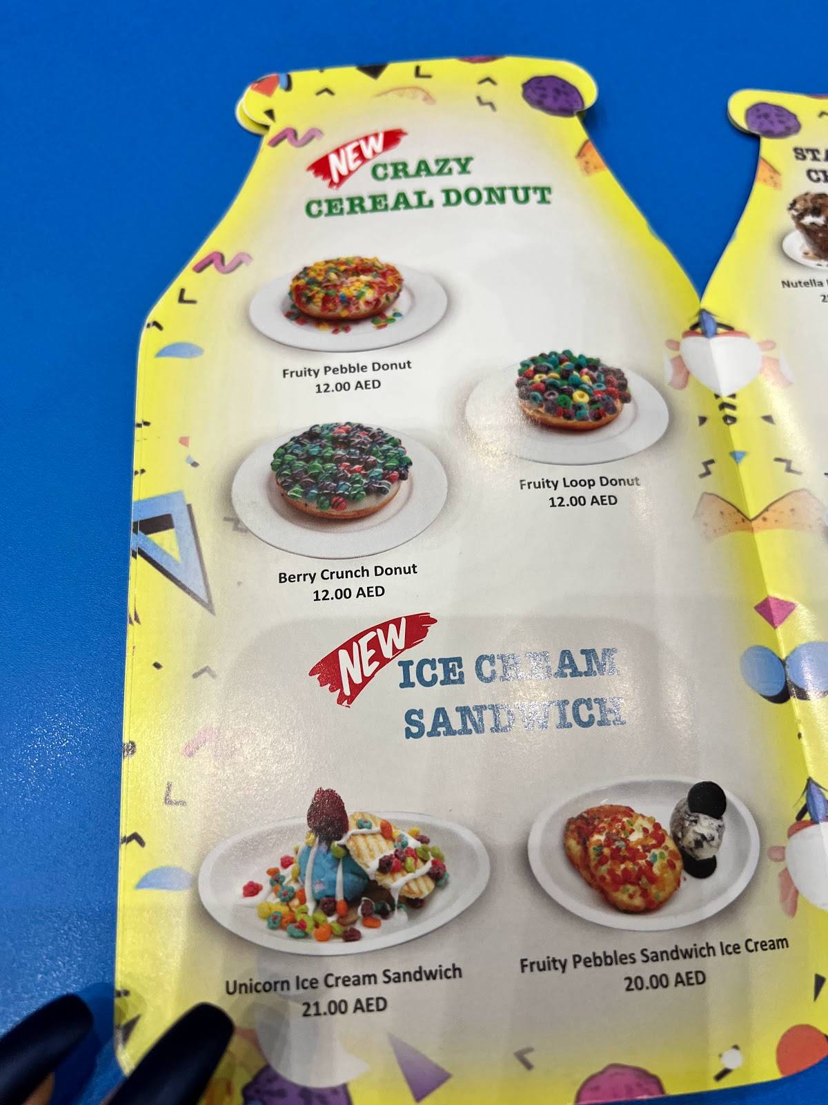 Carta de The Cereal Killer Cafe, Dubai, Ground Floor Level