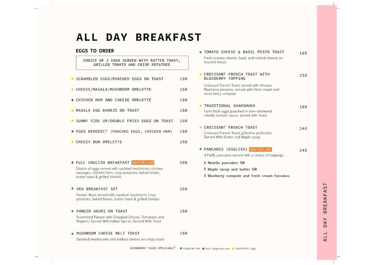 The Cherry Tree Cafe menu