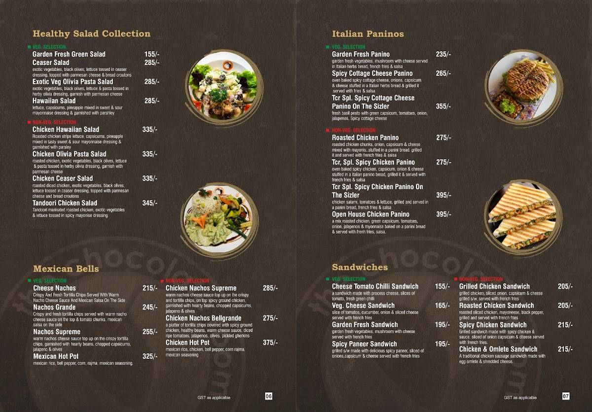 The Chocolate Room - Avinashi Road menu