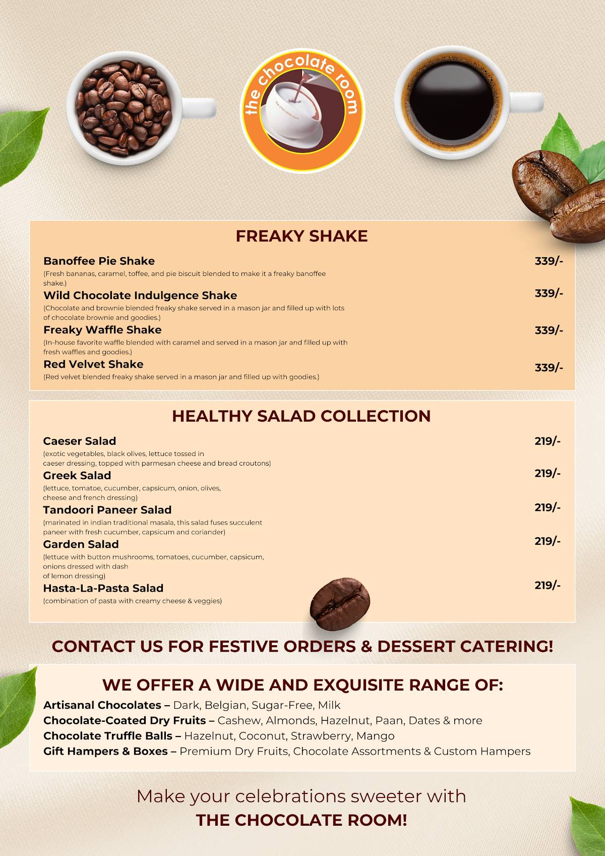 The Chocolate Room Best Coffee in Ranchi Best Dessert in Lalpur menu