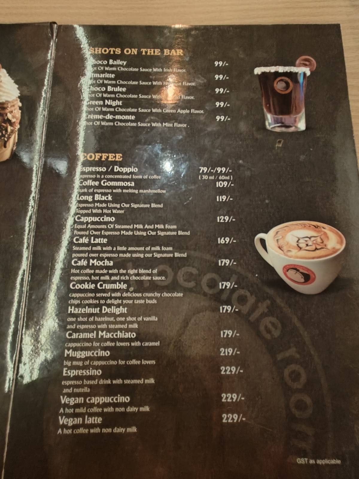 The Chocolate Room Dimapur menu