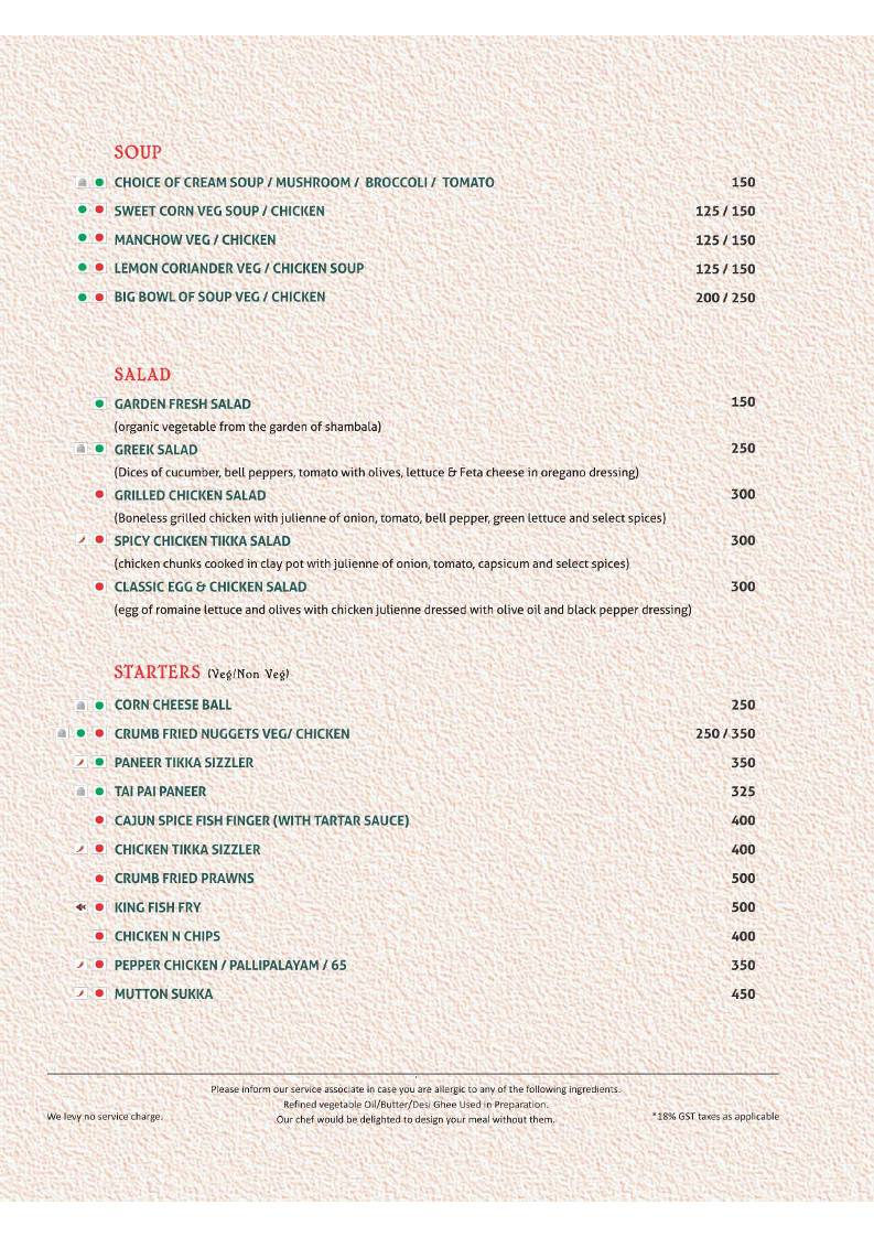 The Fig Tree Place menu