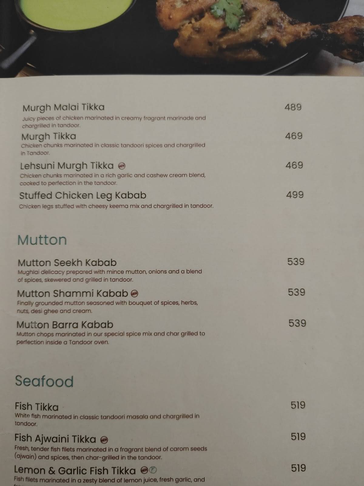 The Glass Boox menu
