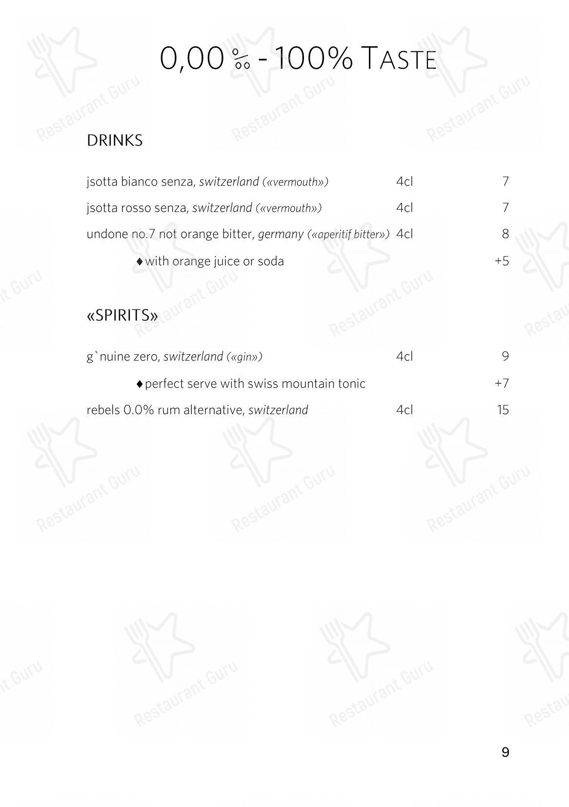 Menu di The Japanese at Gütsch on 2400 m - Menu