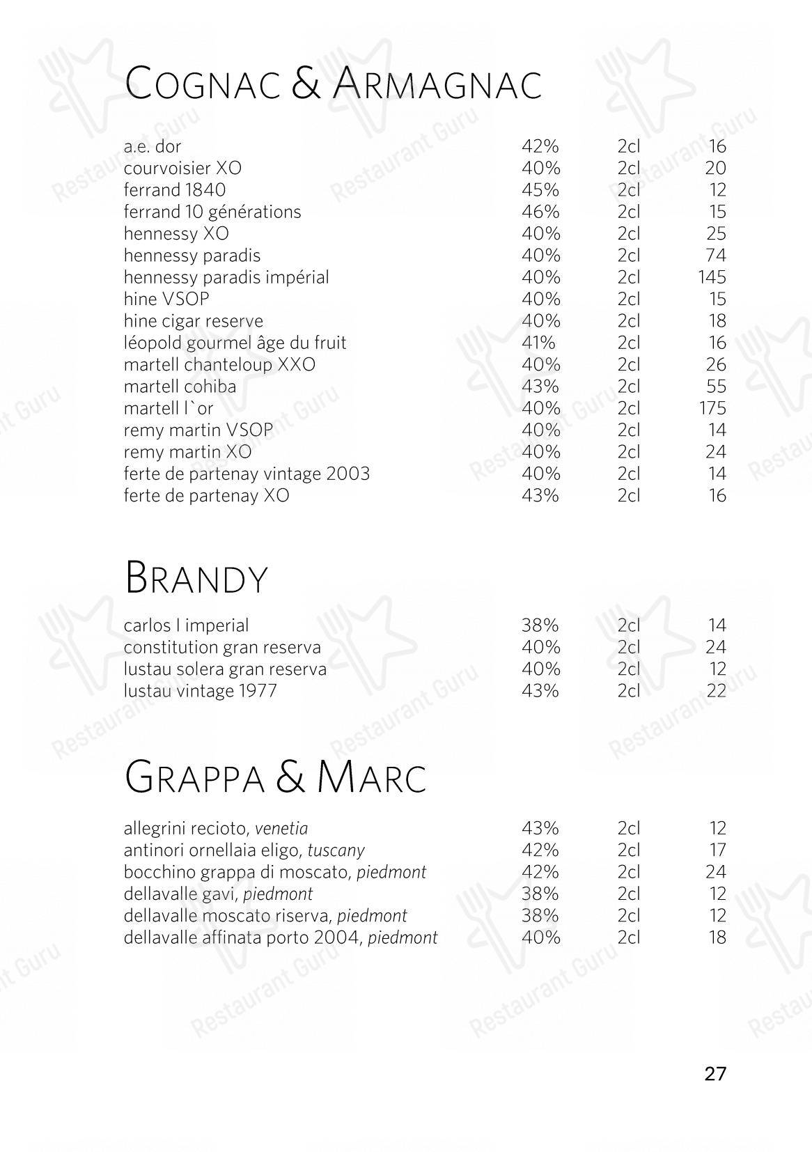 Menu per The Japanese at Gütsch on 2400 m ristorante