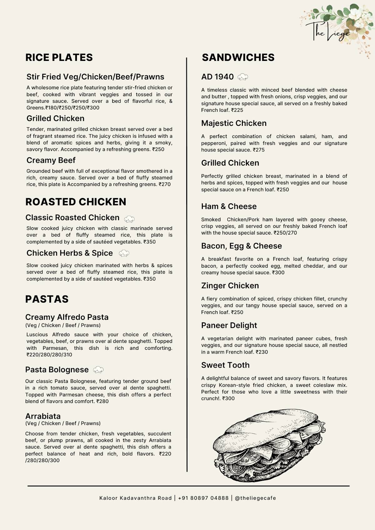 The Liege (The Burger Liege) menu