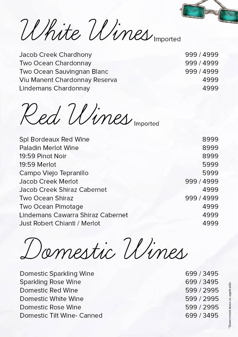 The Living Room menu